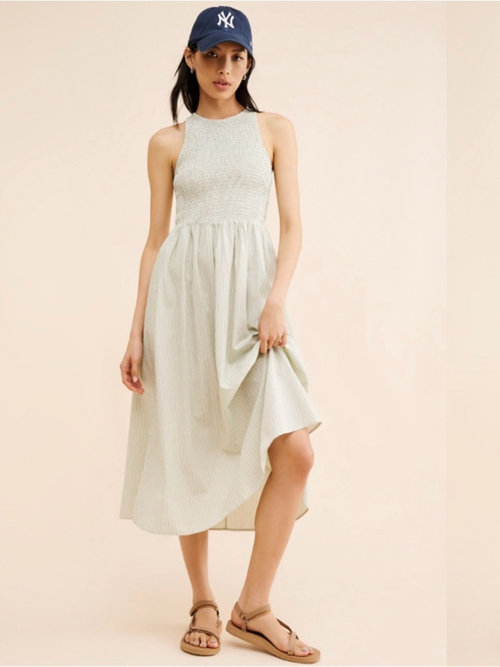 NWOT Madewell The Melody Smocked Midi Dress